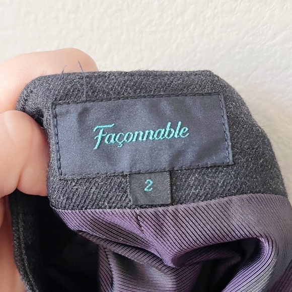 Falconnable Wool Pencil Suit Skirt Charcoal Gray Size 2 Lined Professional Work - Picture 7 of 9